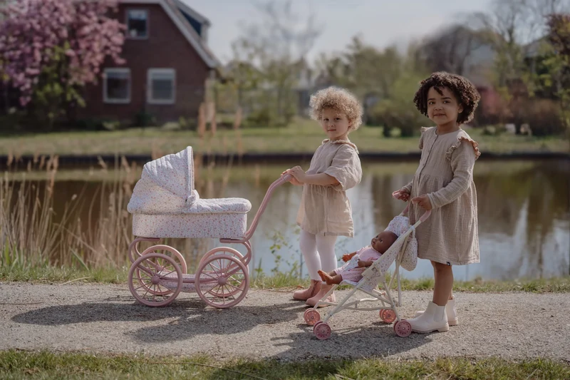Carrito capazo metal Flores & Mariposas · Little Dutch