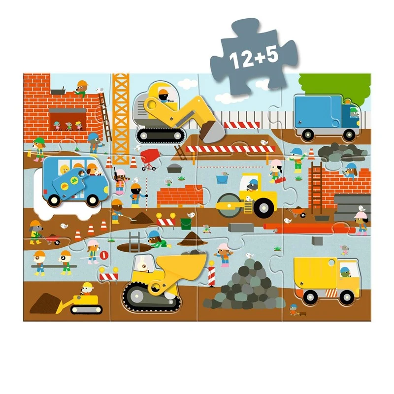 Puzzle Gigante Sitio de Construcción · Djeco