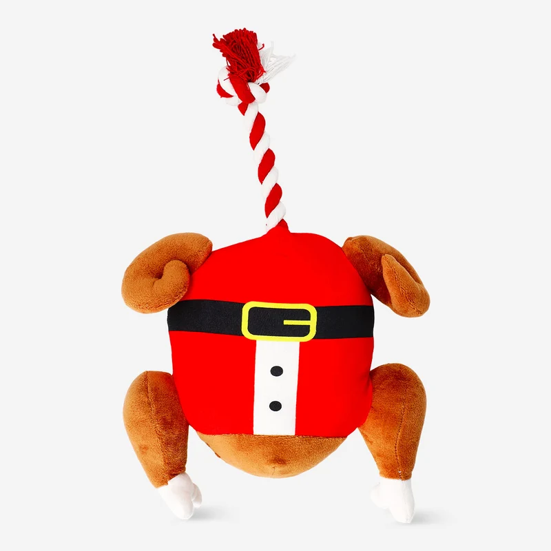 Pet toy - Turkey with Santa outfit