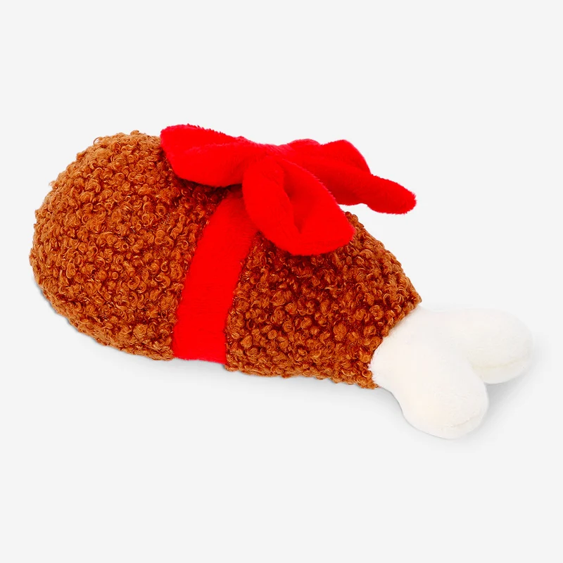 Pet toy - Turkey leg with bow
