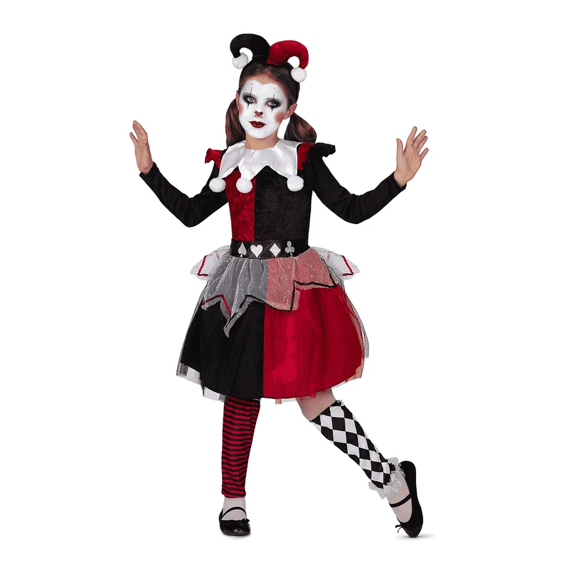 Disfraz de Arlequina roja 10-12 años infantil