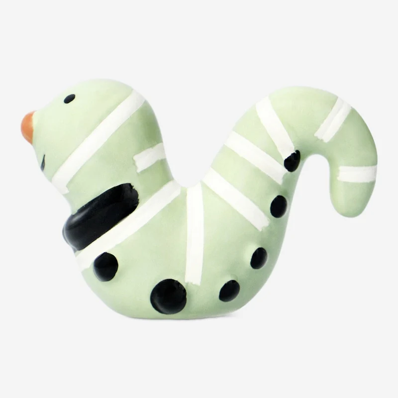 Ceramic catarpillar pot decoration