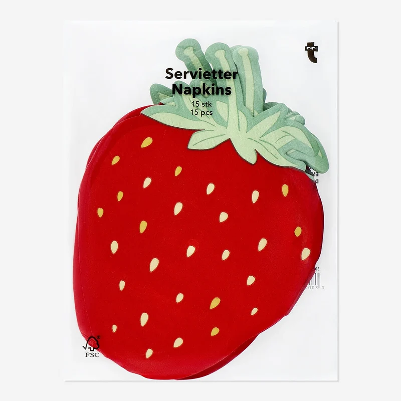 Strawberry napkins - 15 pcs