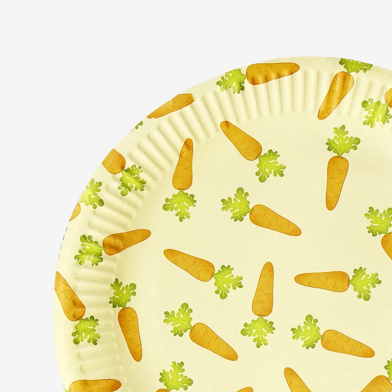 Carrot shaped paper plates - 8 pcs