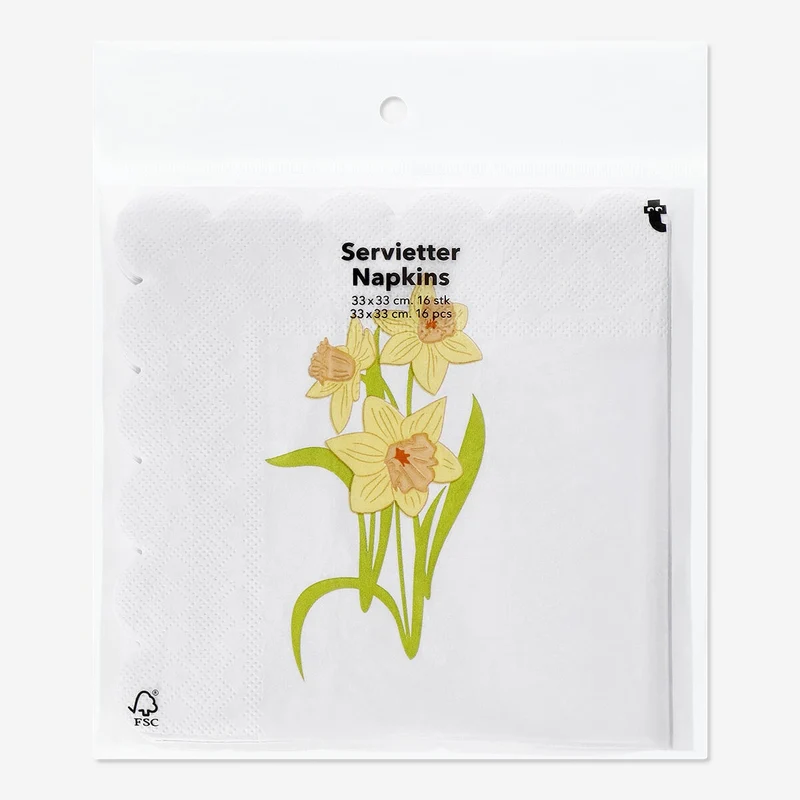 Napkin with daffodils - 16 pcs