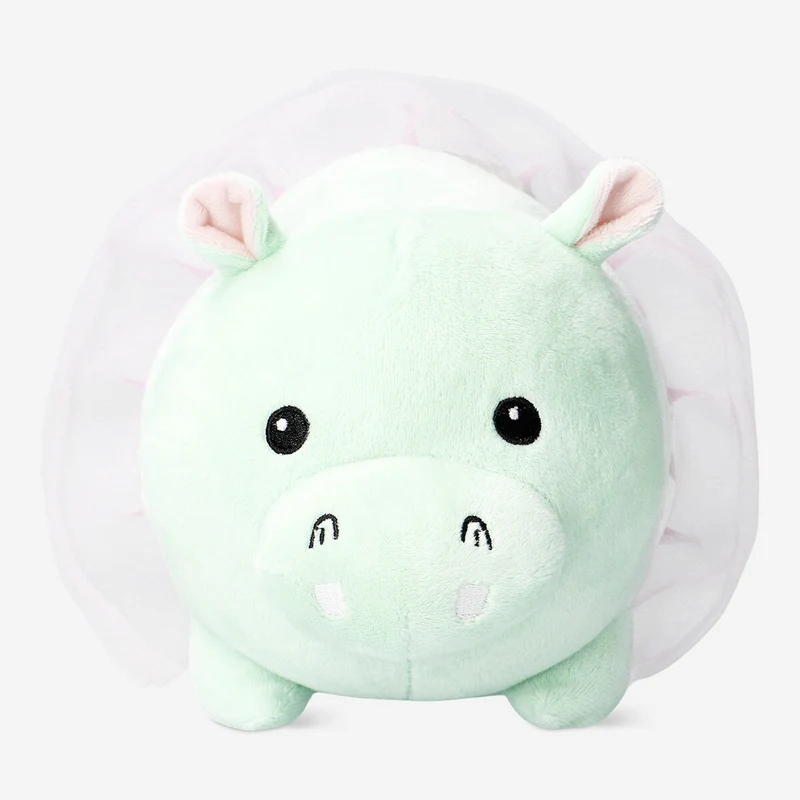 Plush hippo with a skirt