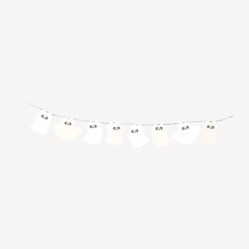 Halloween felt garland with ghosts - 200 cm