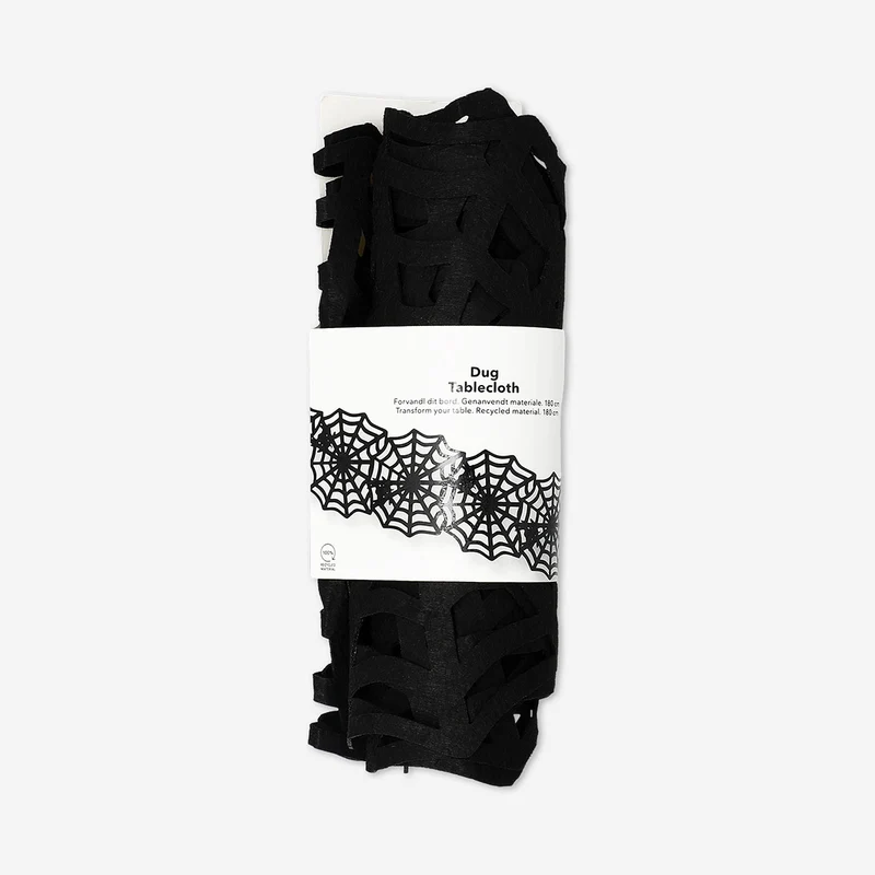 Black spiderweb tablecloth - 23x180 cm