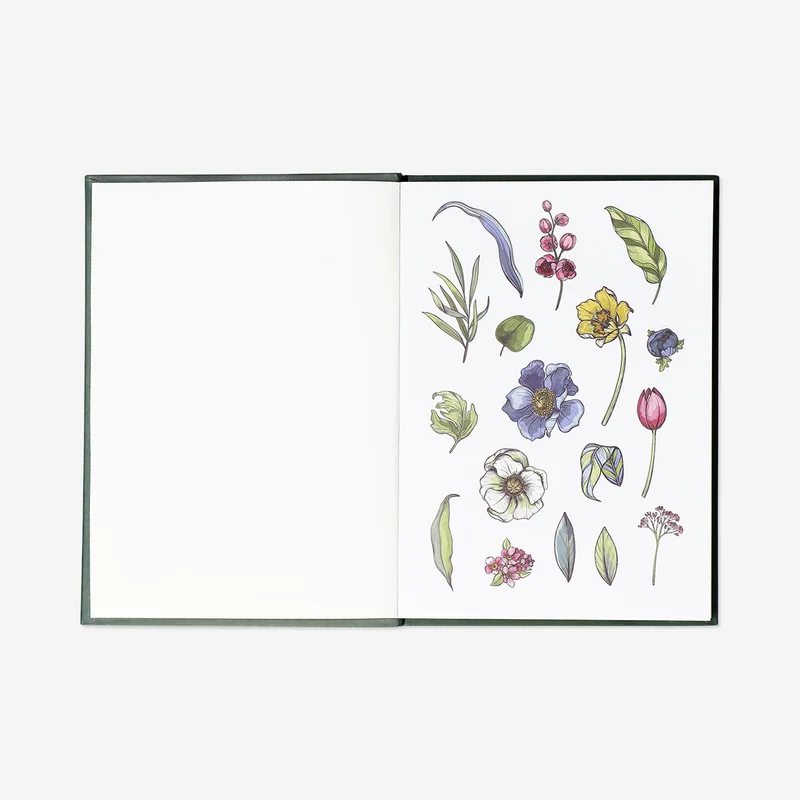 Sticker book with flowers