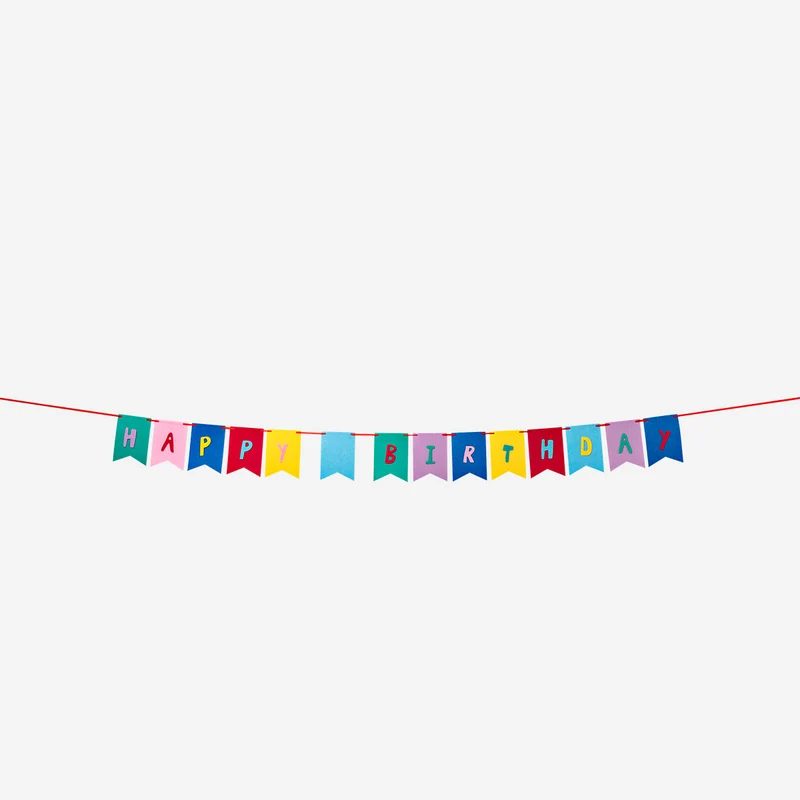 Happy birthday felt garland