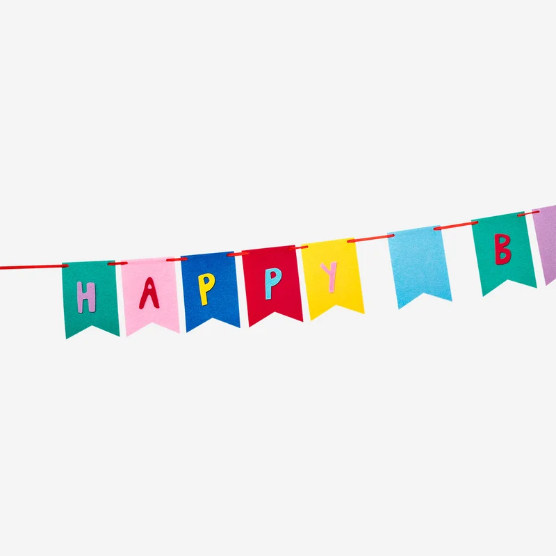 Happy birthday felt garland
