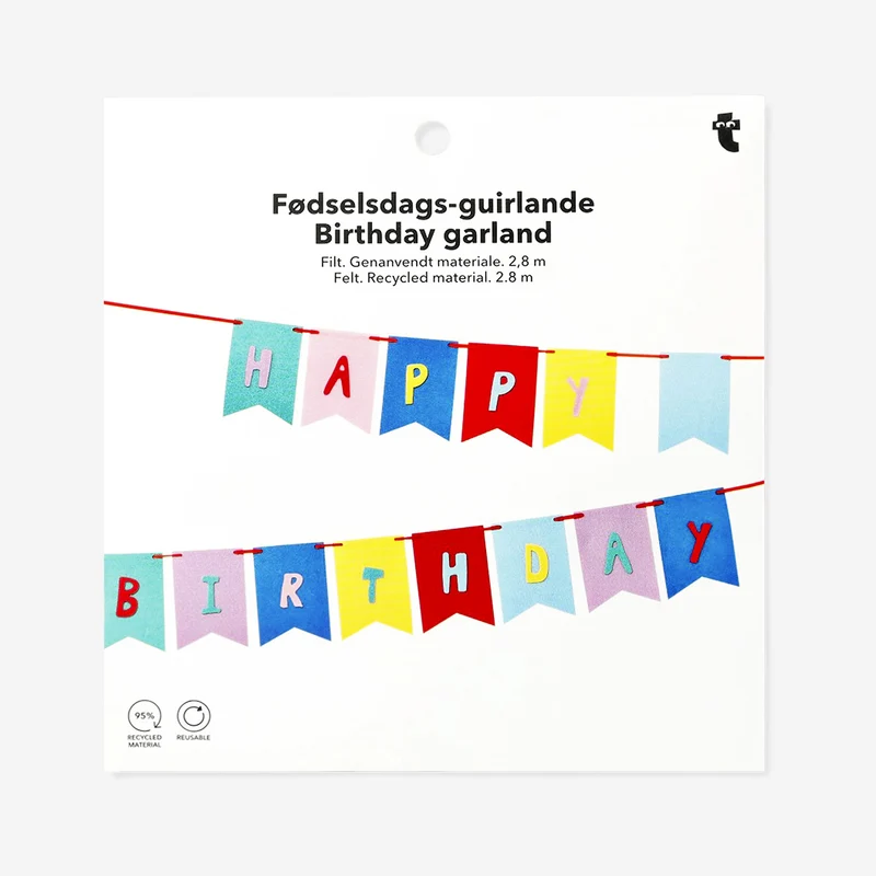 Happy birthday felt garland