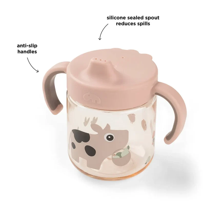 Taza aprendizaje dos asas Tiny farm Rose · Done by Deer