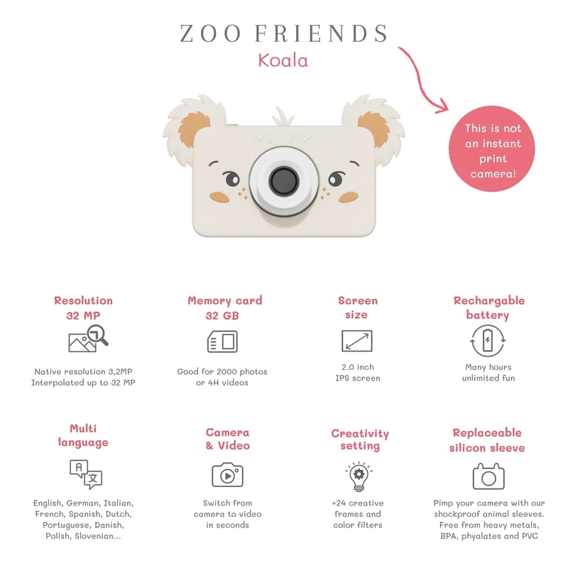 Cámara Fotográfica Zoo Friends Koala · The Zoofamily