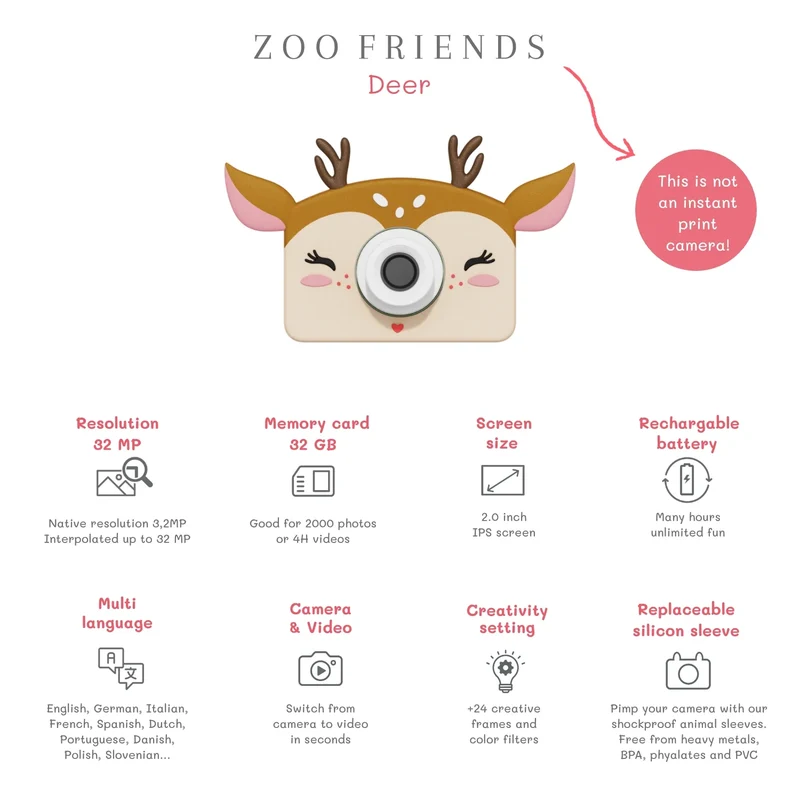 Cámara Fotográfica Zoo Friends Deer · The Zoofamily