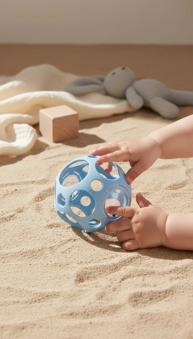 Pelota sensorial con sonajero · Little L