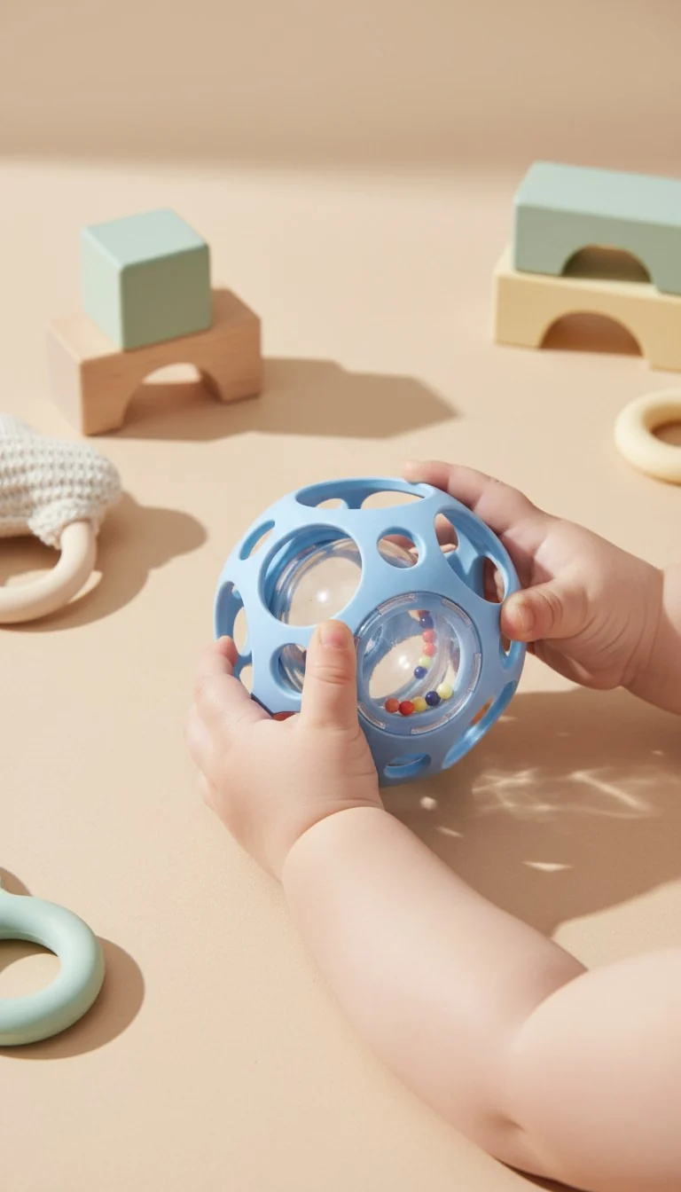 Pelota sensorial con sonajero · Little L