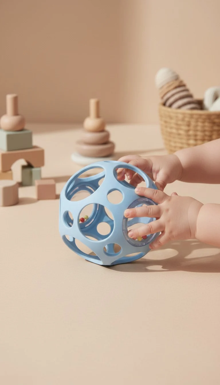 Pelota sensorial con sonajero · Little L