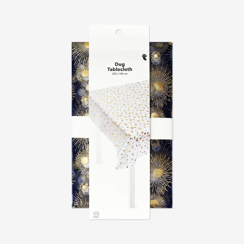 Tablecloth with gold fireworks - 225 cm