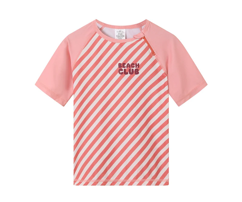 Camiseta Protección Solar Manga Corta · Stripes Bloom & Blush