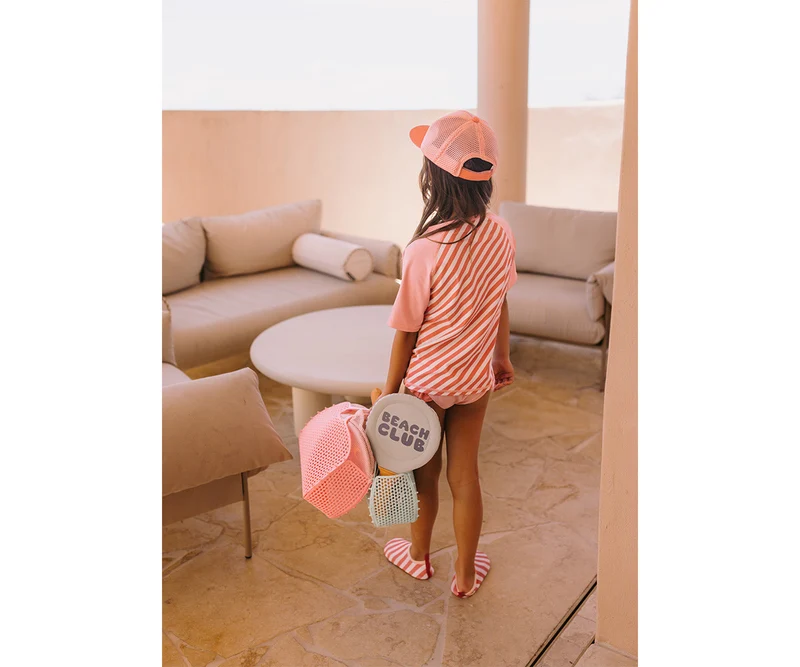 Camiseta Protección Solar Manga Corta · Stripes Bloom & Blush