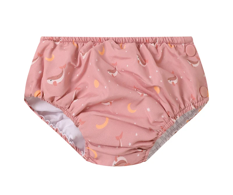 Bañador pañal volantes · Whale Pink