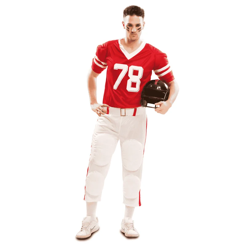 Disfraz de Jugador rugby rojo adulto talla XL