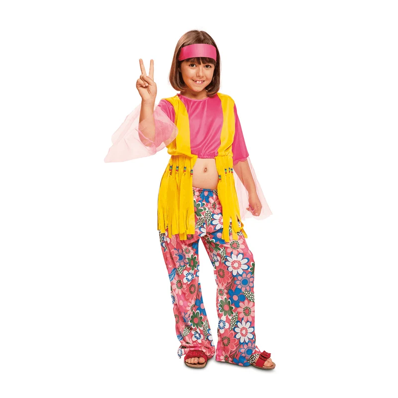 Disfraz de Hippie flower 3-4 años niña infantil