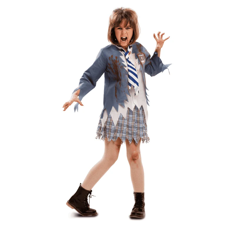 Disfraz de Estudiante zombie chica 7-9 años infantil