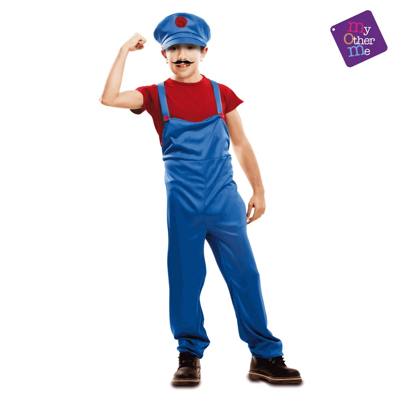Disfraz de Red super plumber 10-12 años infantil