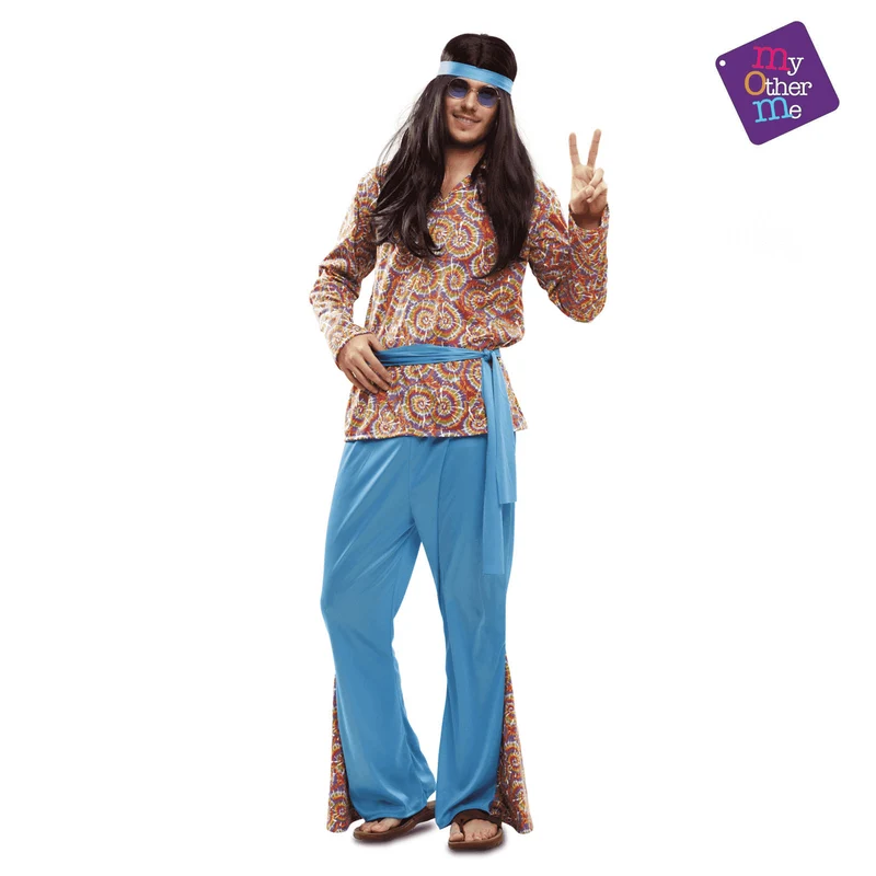 Disfraz de Psychedelic hippie adulto talla ML