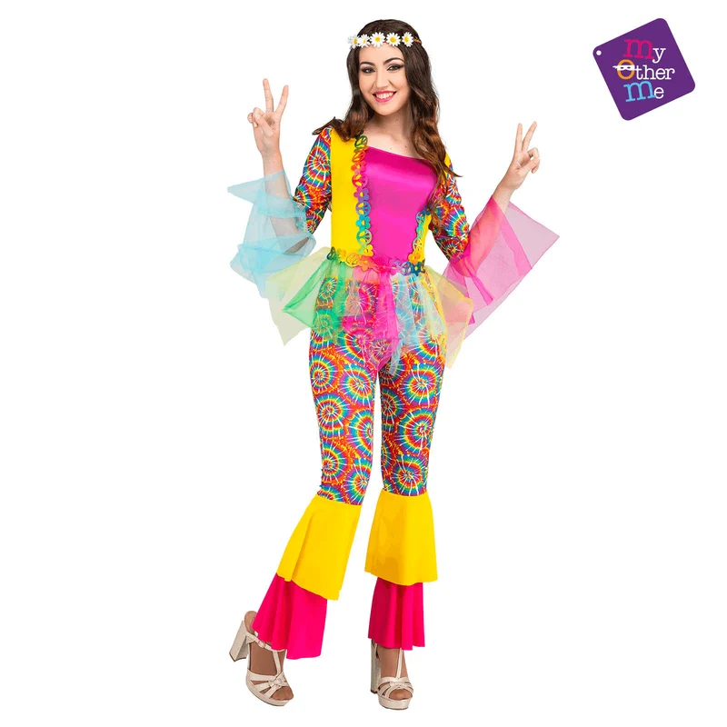 Disfraz de Hippie girl adulto talla ML