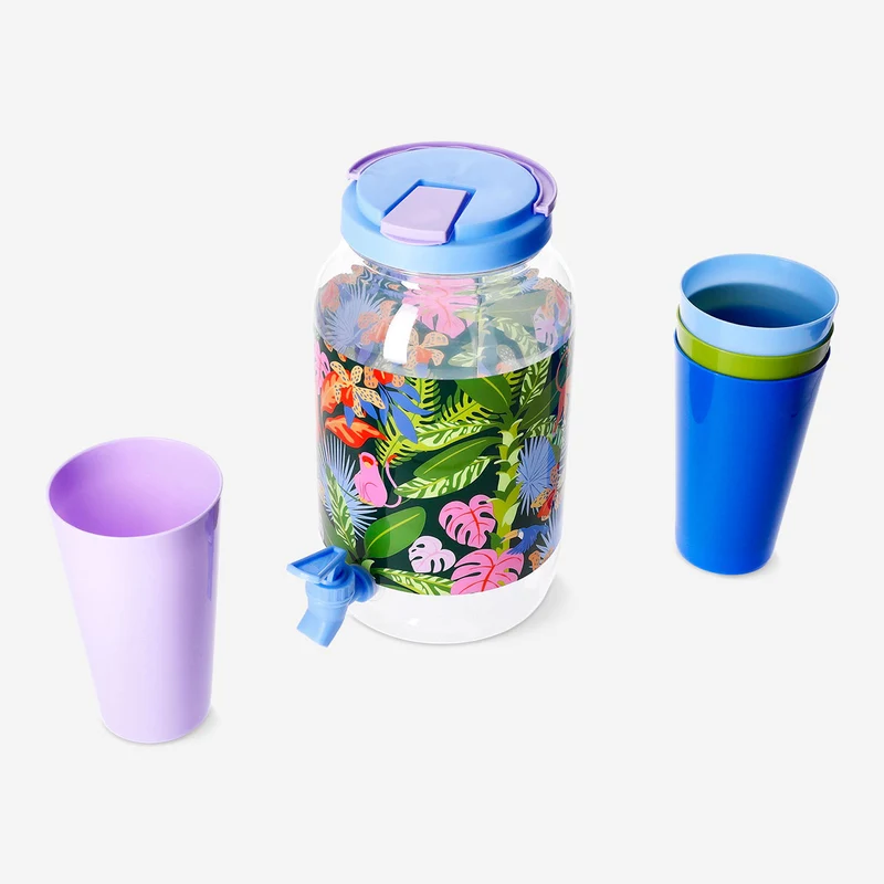 Drink dispenser with cups - 5 pcs