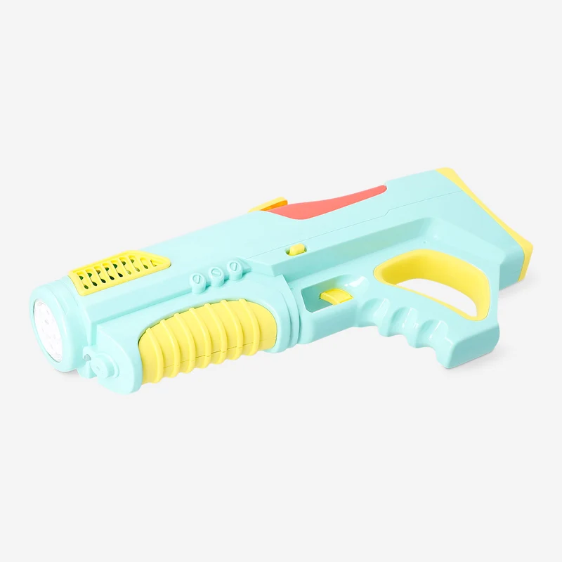 2-in-1 green water blaster with soap bubbles