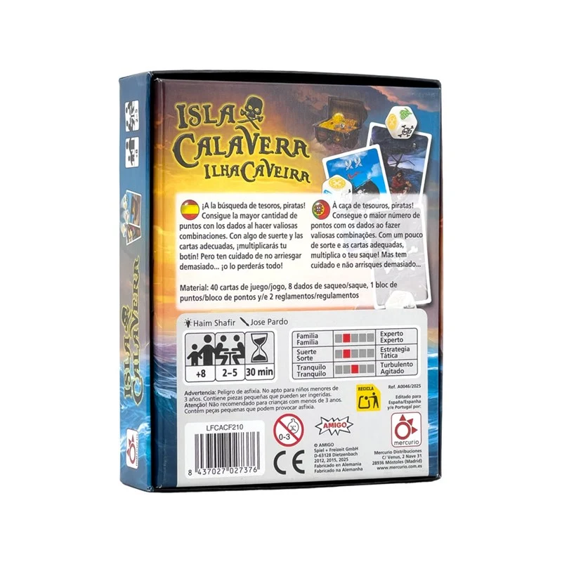 Isla Calavera - Juego de mesa - Mercurio - 2-5 jugadores - 8+ años - 30 min
