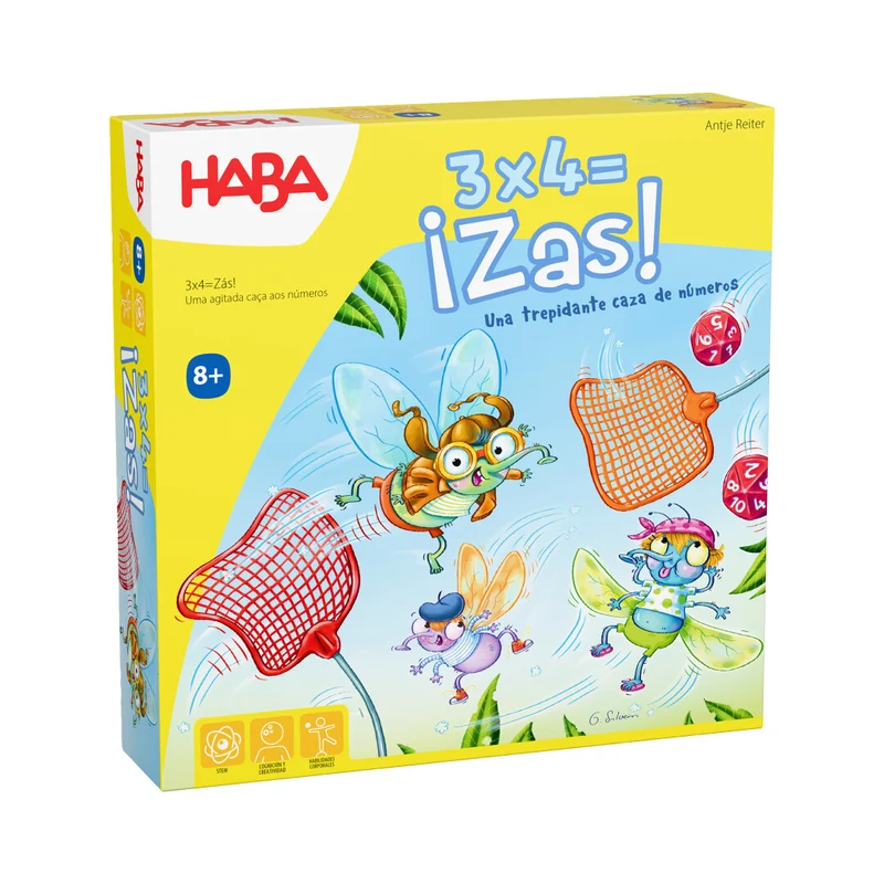 3x4 ¡Zas! - Juego de mesa - Haba - 2-6 jugadores - 8+ años - 10-20 min