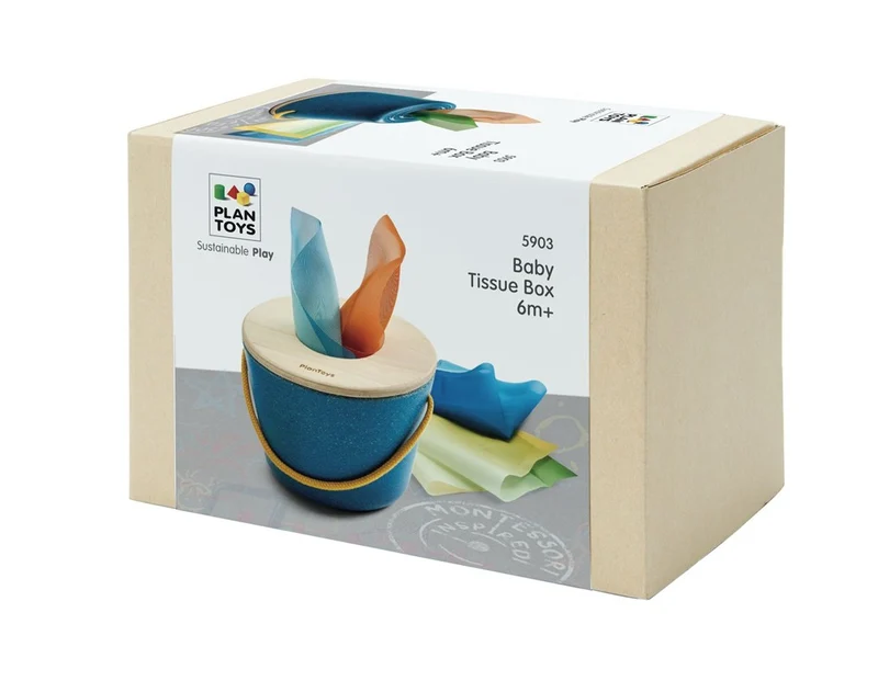 Cubo encaja pañuelos Montessori · Plantoys