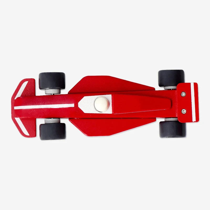 Wooden red racing car