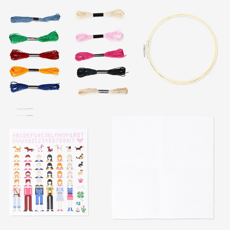 Embroidery kit - Friendship motifs with stencils