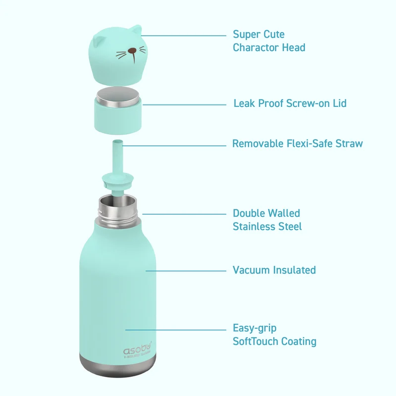 Botella Bestie Gato 460ml · Asobu