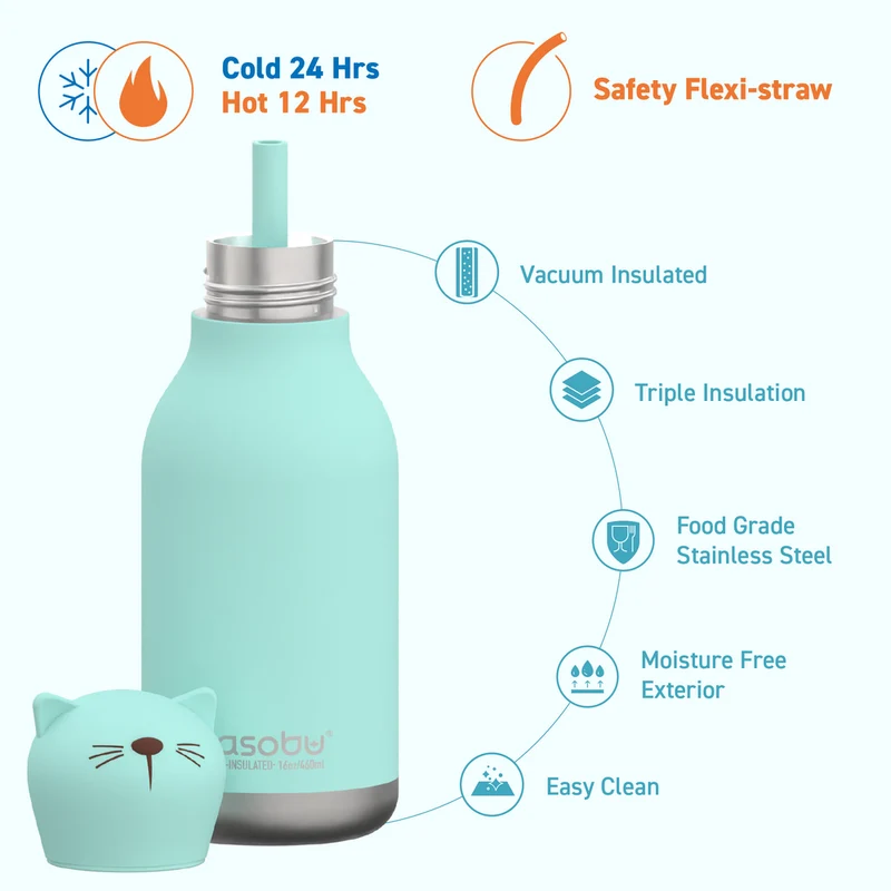 Botella Bestie Gato 460ml · Asobu