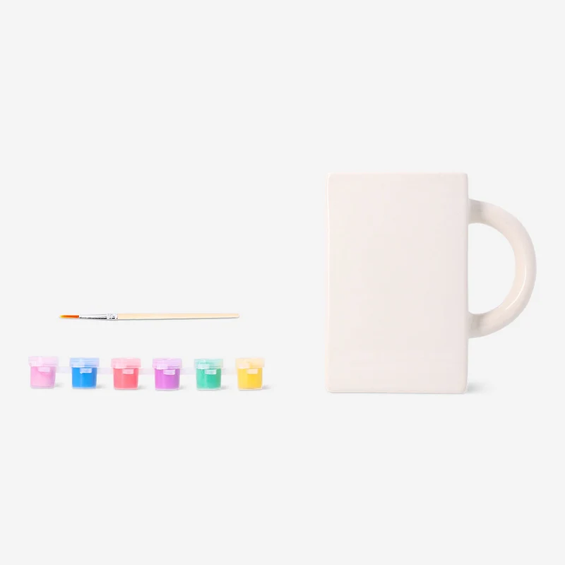 DIY ceramic book mug with paint