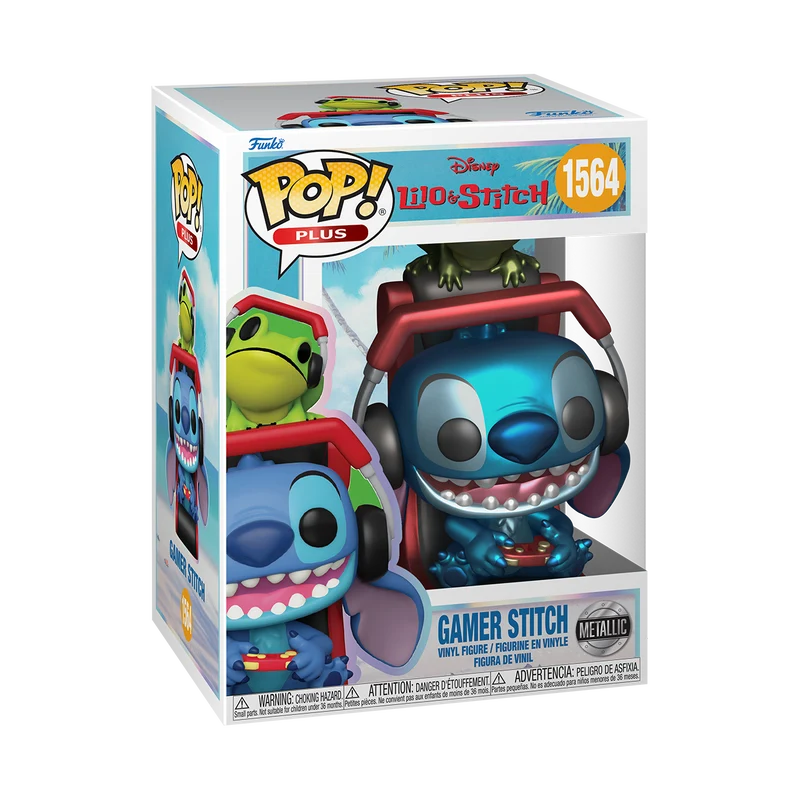 Funko Pop Plus Movies: Disney Lilo y Stitch - Gamer Stitch Metalico