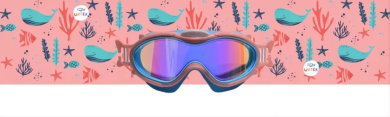 Máscara infantil rosa con turbante Ballenas · Fun Water