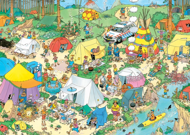 Jan van Haasteren - Camping in the Forest (1000 pieces)