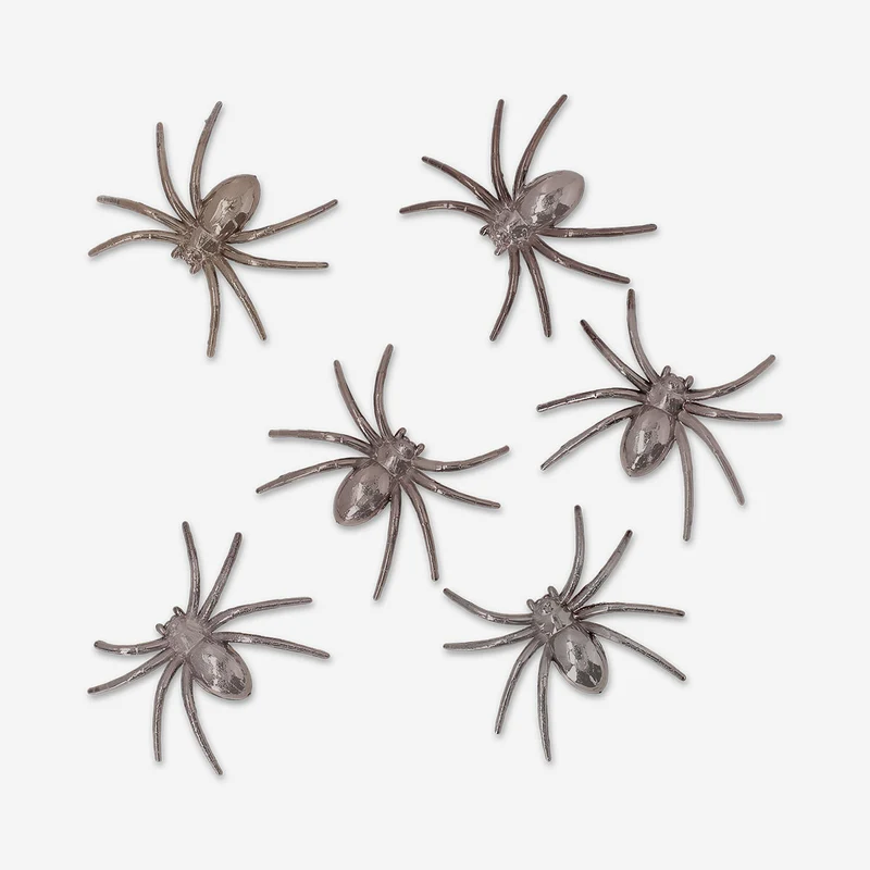 Decorative metallic spiders - 6 pcs