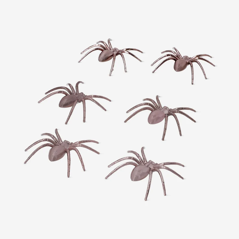 Decorative metallic spiders - 6 pcs