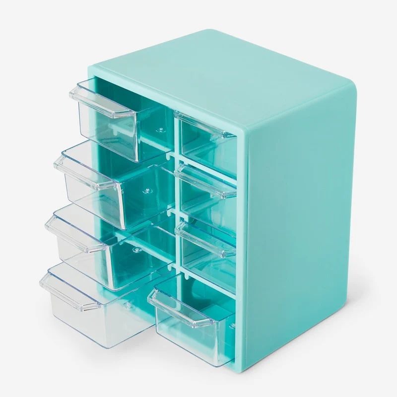 Green Storage Box with 8 Drawers