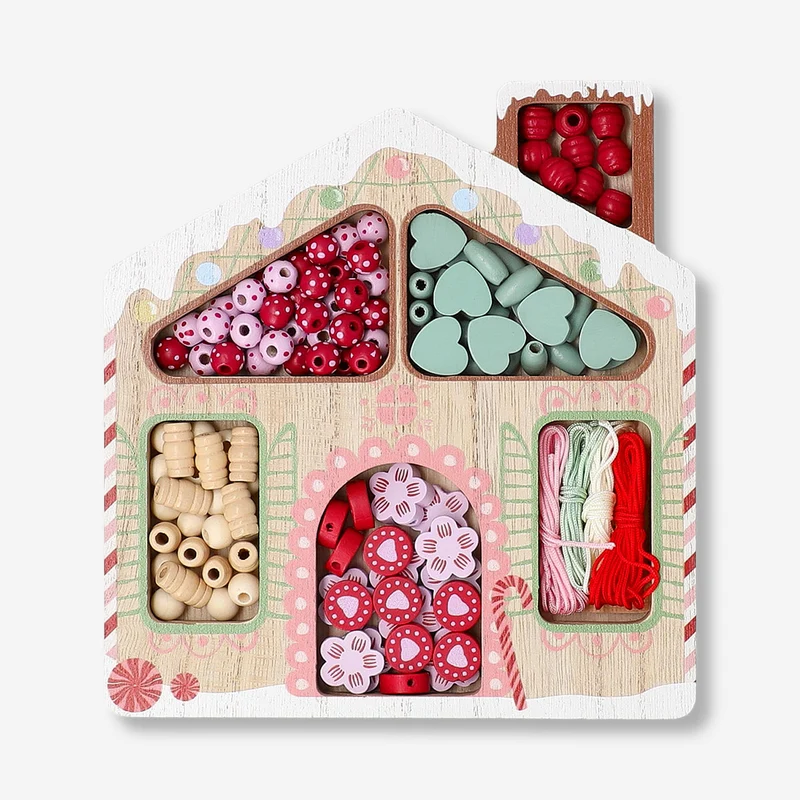 Bead set with string - Christmas house