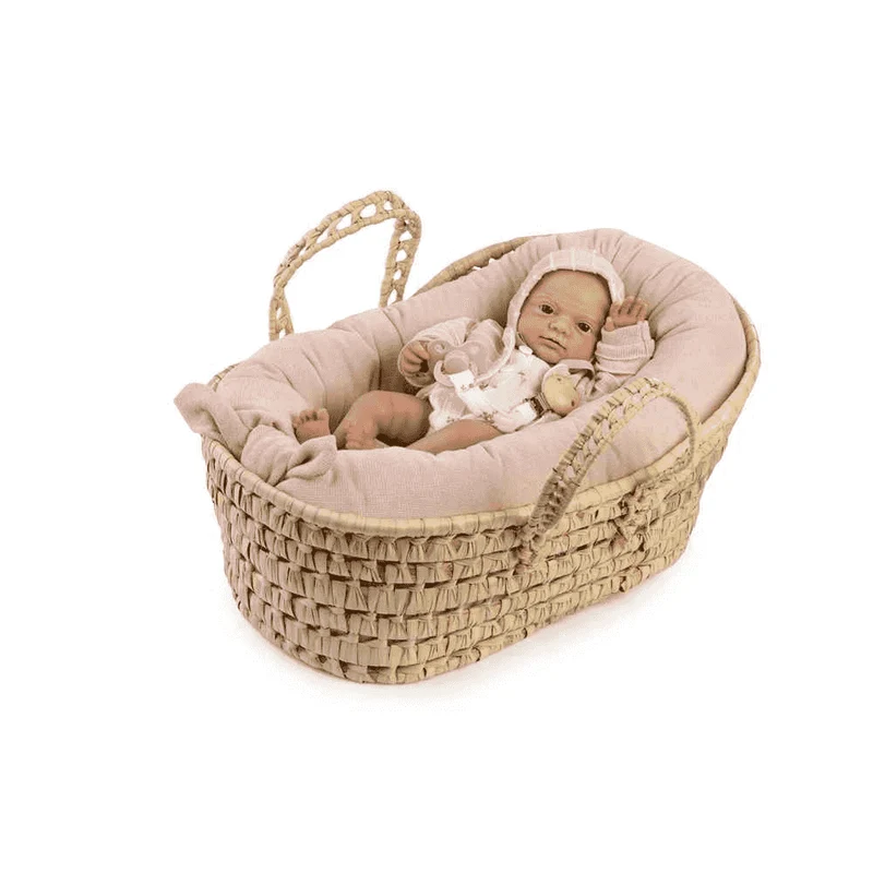 Muñeca Reborn de Silicona Violeta 32 cm con Capazo - Muñecas Antonio Juan
